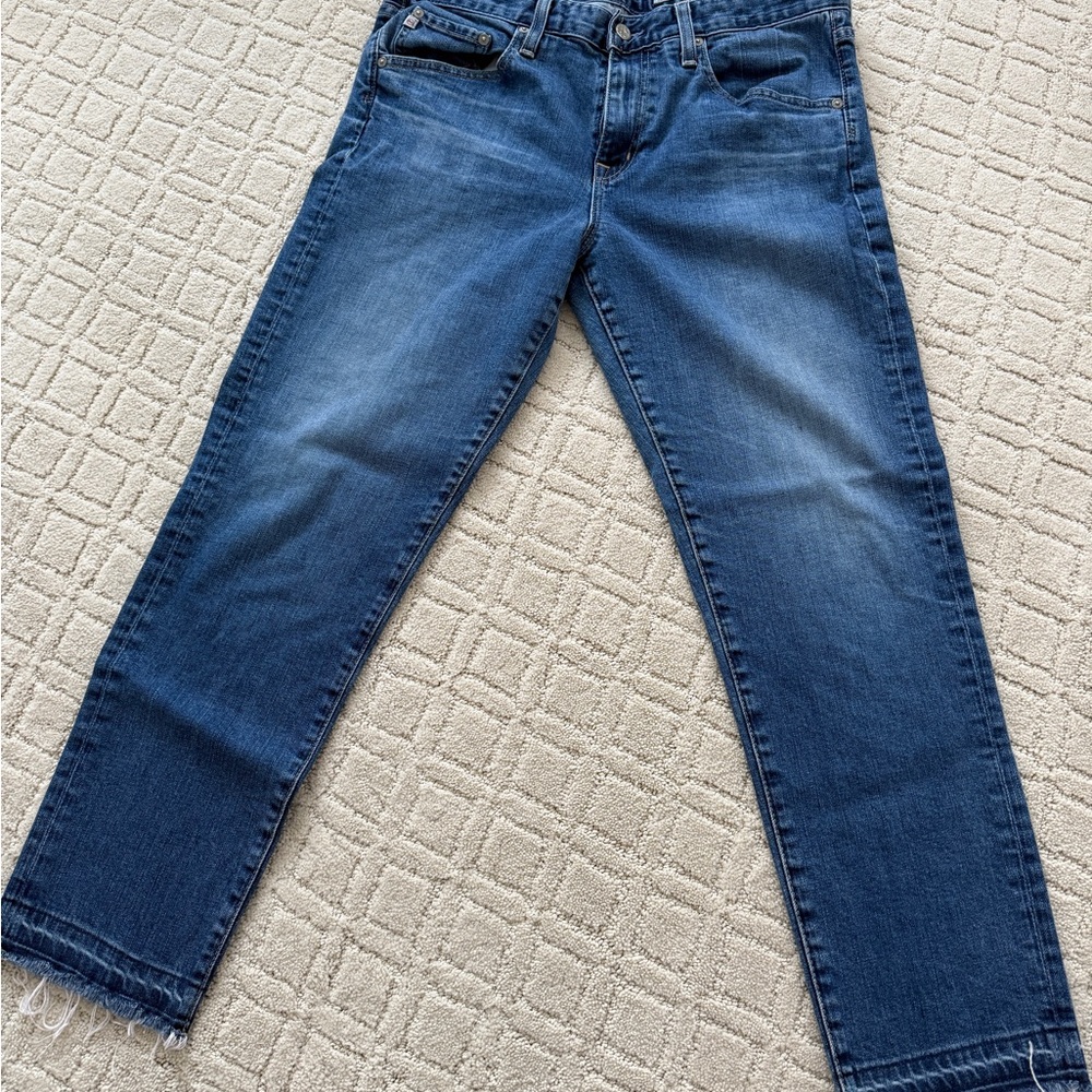AG Adriano Goldschmied Women's Blue Straight Leg Jeans
